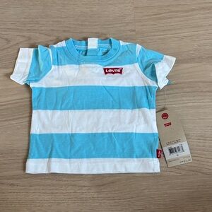 Levi's Kids Blue and White Striped Tee